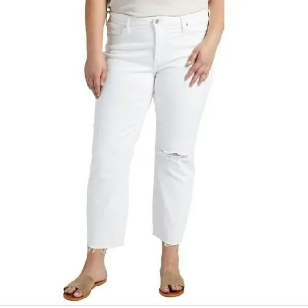 NWT Silver Jeans Co. Most Wanted Universal Fit MidRise Straight Crop Jeans 14W